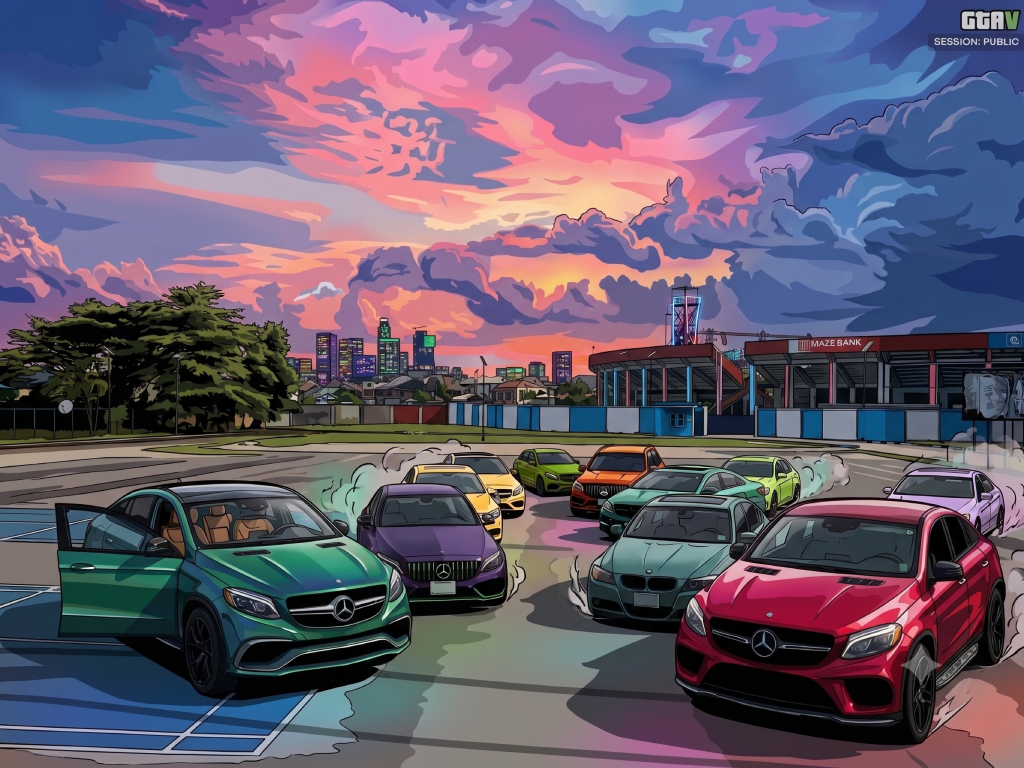 Car enthusiasts at a community meet
